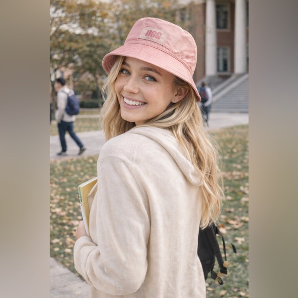 UGG Accessories - NWT UGG Pink Cloud Fabric Bucket Hat Water-Resistant OS
